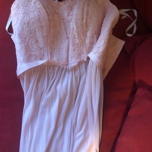 David’s bridal pink bridesmaid dress